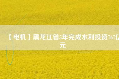 【電機】黑龍江省5年完成水利投資767億元 - TECO東元電機 | 變頻器·伺服電機·減速機·電機解決方案