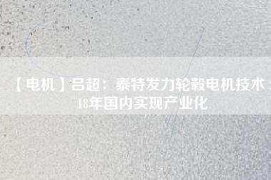 【電機】呂超:泰特發力輪轂電機技術 2018年國內實現產業化 - TECO東元電機 | 變頻器·伺服電機·減速機·電機解決方案