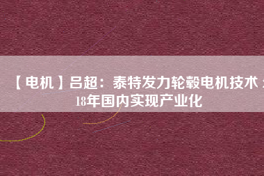 【電機】呂超:泰特發力輪轂電機技術 2018年國內實現產業化 - TECO東元電機 | 變頻器·伺服電機·減速機·電機解決方案