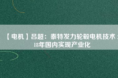【電機】呂超:泰特發力輪轂電機技術 2018年國內實現產業化 - TECO東元電機 | 變頻器·伺服電機·減速機·電機解決方案