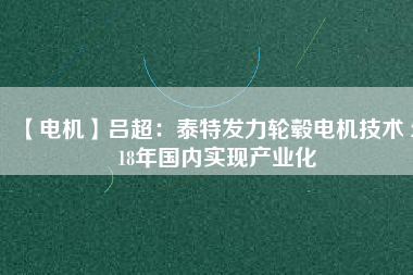 【電機】呂超:泰特發力輪轂電機技術 2018年國內實現產業化 - TECO東元電機 | 變頻器·伺服電機·減速機·電機解決方案