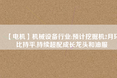 【電機】機械設備行業:預計挖掘機2月環比持平,持續超配成長龍頭和油服 - TECO東元電機 | 變頻器·伺服電機·減速機·電機解決方案