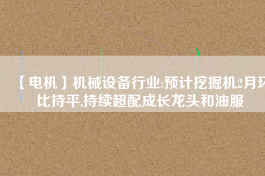 【電機】機械設備行業:預計挖掘機2月環比持平,持續超配成長龍頭和油服 - TECO東元電機 | 變頻器·伺服電機·減速機·電機解決方案