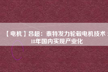 【電機】呂超:泰特發力輪轂電機技術 2018年國內實現產業化 - TECO東元電機 | 變頻器·伺服電機·減速機·電機解決方案