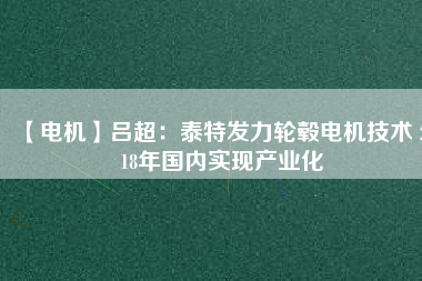 【電機】呂超:泰特發力輪轂電機技術 2018年國內實現產業化 - TECO東元電機 | 變頻器·伺服電機·減速機·電機解決方案