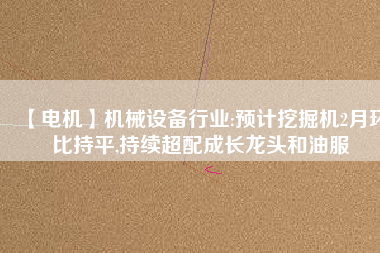 【電機】機械設備行業:預計挖掘機2月環比持平,持續超配成長龍頭和油服 - TECO東元電機 | 變頻器·伺服電機·減速機·電機解決方案