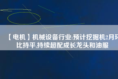 【電機】機械設備行業:預計挖掘機2月環比持平,持續超配成長龍頭和油服 - TECO東元電機 | 變頻器·伺服電機·減速機·電機解決方案