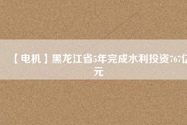 【電機】黑龍江省5年完成水利投資767億元 - TECO東元電機 | 變頻器·伺服電機·減速機·電機解決方案