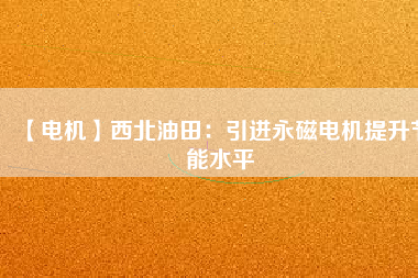 【電機】西北油田：引進永磁電機提升節能水平 - TECO東元電機 | 變頻器·伺服電機·減速機·電機解決方案