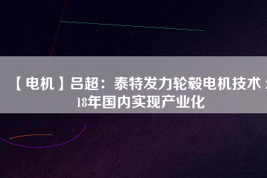 【電機】呂超:泰特發力輪轂電機技術 2018年國內實現產業化 - TECO東元電機 | 變頻器·伺服電機·減速機·電機解決方案