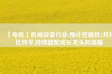 【電機】機械設備行業:預計挖掘機2月環比持平,持續超配成長龍頭和油服 - TECO東元電機 | 變頻器·伺服電機·減速機·電機解決方案