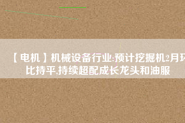 【電機】機械設備行業:預計挖掘機2月環比持平,持續超配成長龍頭和油服 - TECO東元電機 | 變頻器·伺服電機·減速機·電機解決方案
