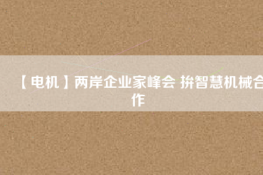 【電機】兩岸企業(yè)家峰會 拚智慧機械合作 - TECO東元電機 | 變頻器·伺服電機·減速機·電機解決方案