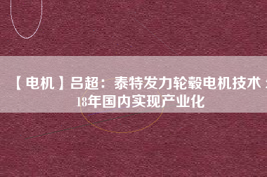【電機】呂超:泰特發力輪轂電機技術 2018年國內實現產業化 - TECO東元電機 | 變頻器·伺服電機·減速機·電機解決方案