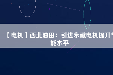 【電機】西北油田：引進永磁電機提升節能水平 - TECO東元電機 | 變頻器·伺服電機·減速機·電機解決方案