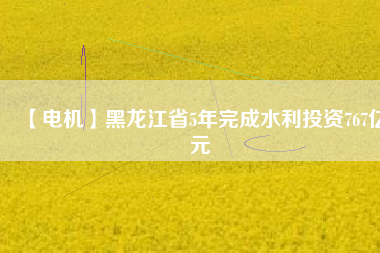 【電機】黑龍江省5年完成水利投資767億元 - TECO東元電機 | 變頻器·伺服電機·減速機·電機解決方案